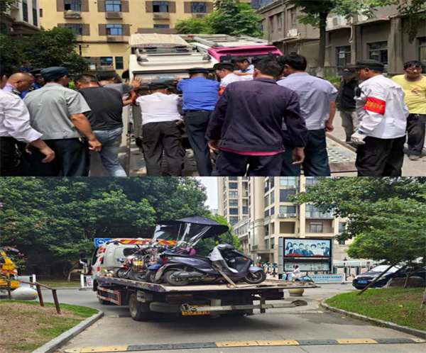 淮南;高新區(qū)三和鎮(zhèn)開展電動(dòng)車亂停放、飛線充電整治工作